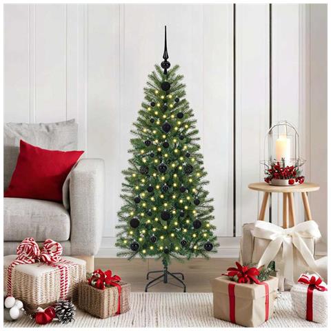 Albero di Natale artificiale con 150 LED Verde 120 cm PE e PVC - Foto 2