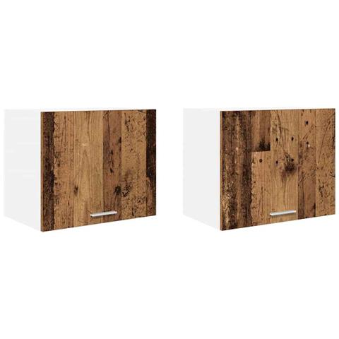 Armadio pensile con porta Riga 2 pcs Legno Antico e Bianco - Foto 1