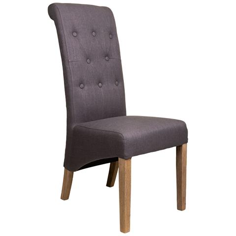 Sedia In Legno Imbottita Grigia 44x58x48/107h - Foto 1