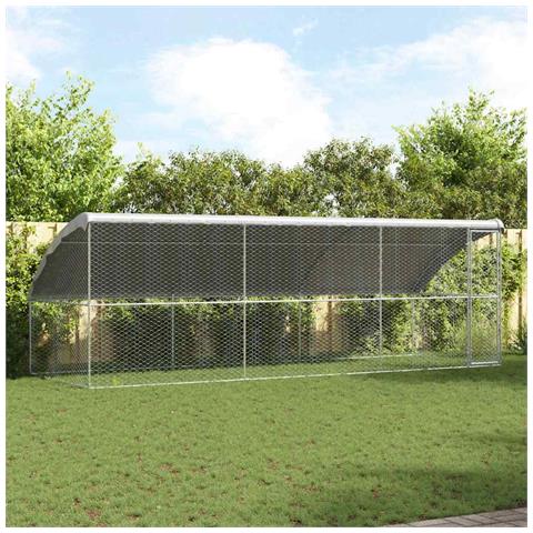 Cuccia per cani 3 pcs Argento 6 x 2 x 2 m Acciaio zincato - Foto 2