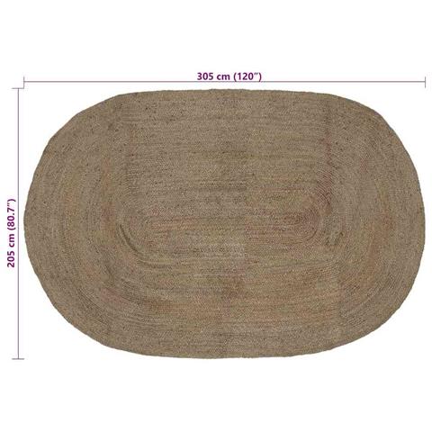 Tappeti per area Ovale Grigio 205 x 305 cm Juta - Foto 7
