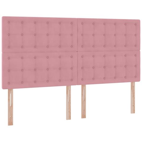 Letto con Contenitore con materasso Rosa 200 x 200 cm Velluto - Foto 9