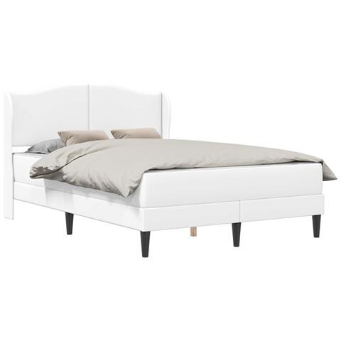 Struttura del letto con testiera Bianco 140 x 200 cm Similpelle - Foto 1