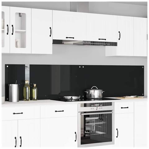 Schienale da cucina 2 pcs Nero 120 x 50 cm vetro temperato - Foto 2
