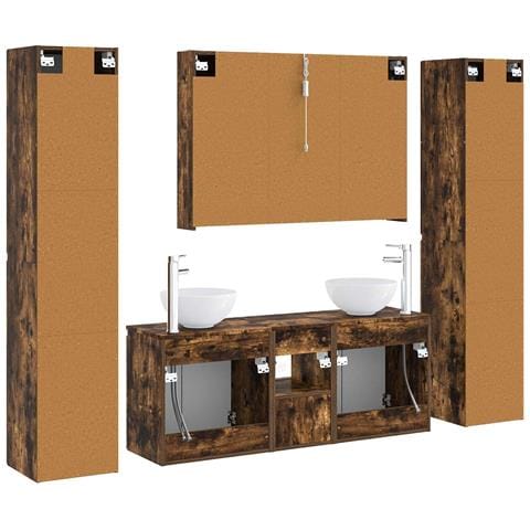 Set di mobili per il bagno 6 pcs Rovere Fumo - Foto 9