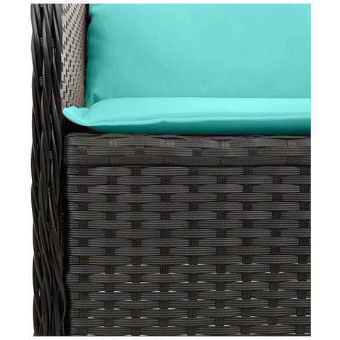 Panchina da giardino Nero polyrattan - Foto 9