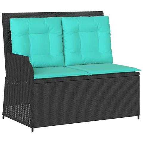 Panchina da giardino Nero polyrattan - Foto 1
