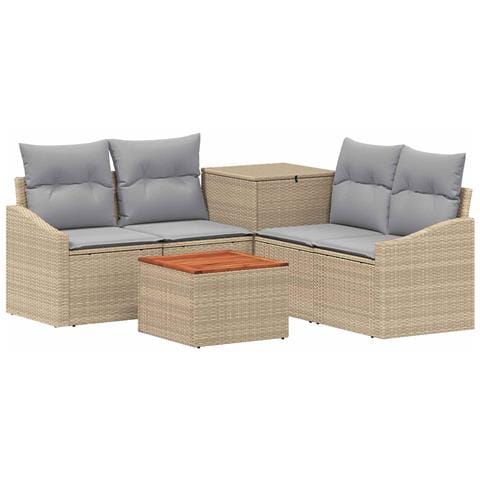 Set di divani 6 pz Beige e Grigio Chiaro - Foto 1