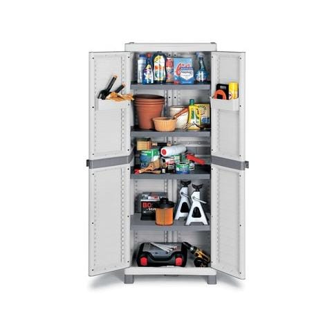 EC (1) Armadio PVC Base 2700 UW grigio a 2 ante con 4 ripiani 1002566 - Foto 1