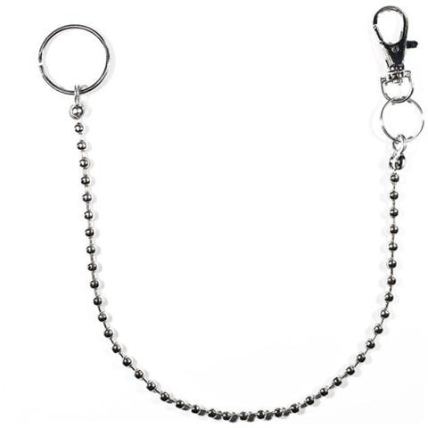 1 Portachiavi A Catena Metallo Con Gancio Moschettone E Anello Brise Modello 5 - Foto 1