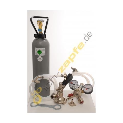 Pacchetto Accessori Per Contatto 2 Linee Con Adattatore Da 1x 5 Litri, Design In Metallo Di Alta Qualità Con Rubinetto Per Birra, 1 Testa Di Rubinetto Combinata E Bottiglia Da 2 Kg Di Co2 - Foto 1