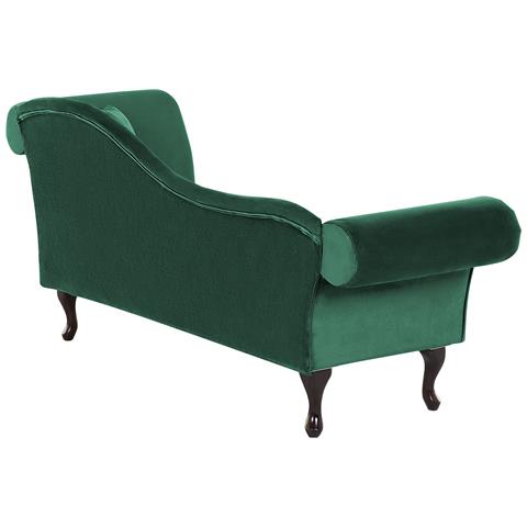 Chaise Longue Per Lato Destro In Velluto Verde Scuro Lattes - Foto 15