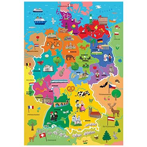39.400,5 cm Mappa Di Germania Germania Education Puzzle (pezzi) - Foto 2