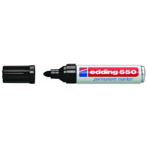 Pennarelli indelebili Edding E-550 - Proiettile Stile Punta Marcatore - Nero inchiostro - 10 / Pacco - Foto 1