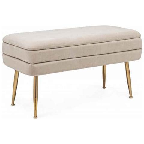 Panca Contenitore Pavlina Beige 80x38x42 Cm - Foto 1