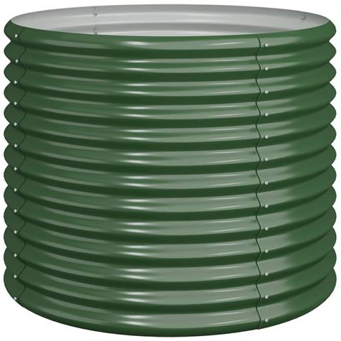 Vaso da Giardino Acciaio Verniciato a Polvere 80x80x68 cm Verde - Foto 1