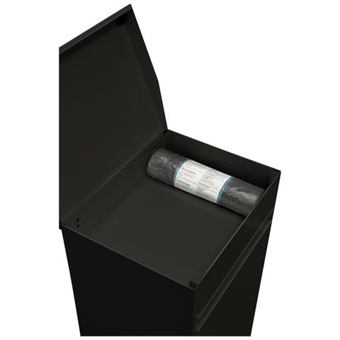 Top Cr226-b Pattumiera Per Raccolta Differenziata Con Ripiano Superiore Multiuso, 2 Secchi, Mobile D'acciaio Per Differenziata, 2 X 17l - 34l, Nero - Foto 2