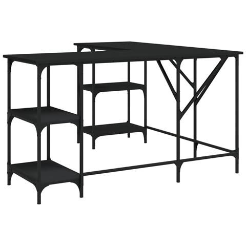 Scrivania Nera 139x139x75 Cm In Legno Multistrato - Foto 2