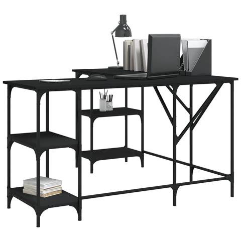 Scrivania Nera 139x139x75 Cm In Legno Multistrato - Foto 3