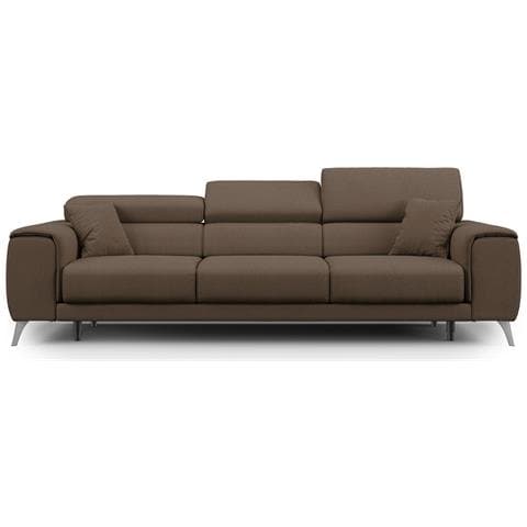 Fusion Divano 3 Sedute In Tessuto Smacchiabile T05 Marrone - Foto 2