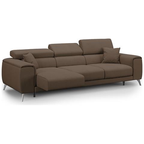 Fusion Divano 3 Sedute In Tessuto Smacchiabile T05 Marrone - Foto 1
