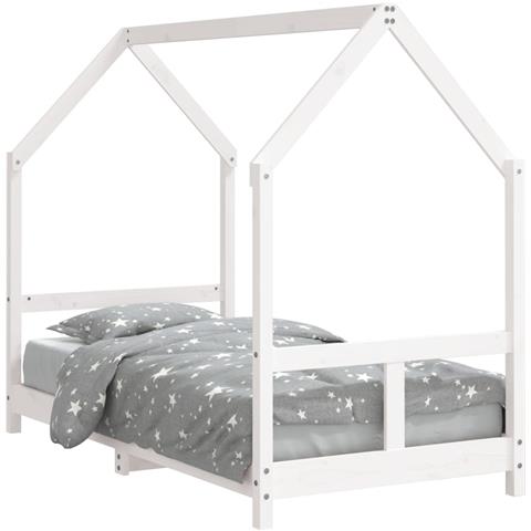 Giroletto Per Bambini Bianco 80x160cm In Legno Massello Di Pino - Foto 2