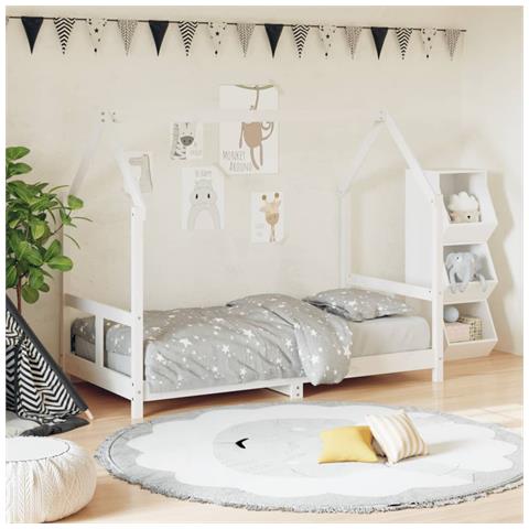 Giroletto Per Bambini Bianco 80x160cm In Legno Massello Di Pino - Foto 1