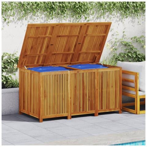 Contenitore Da Giardino 150x80x75cm In Legno Massello Di Acacia - Foto 3