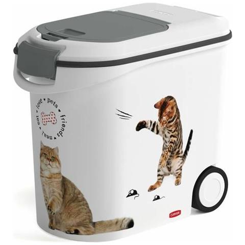 Contenitore Per Alimenti Per Animali Domestici Con Ruote Bianco Polipropilene 12 Kg - Foto 1