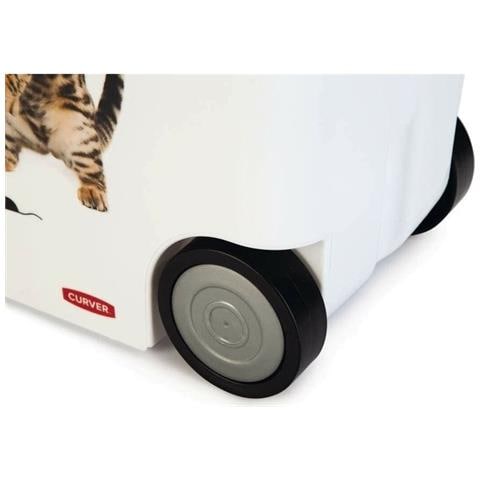 Contenitore Per Alimenti Per Animali Domestici Con Ruote Bianco Polipropilene 12 Kg - Foto 2