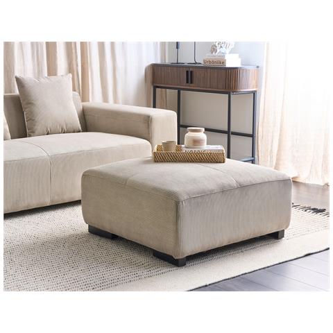 Ottomana Velluto Beige 80 X 80 Cm Lungo - Foto 1