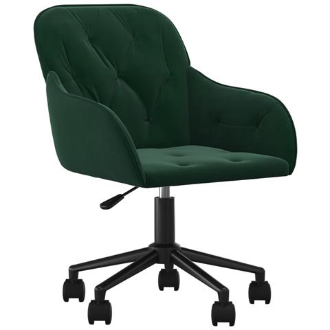 Sedia Da Ufficio Girevole Verde Scuro In Velluto - Foto 2