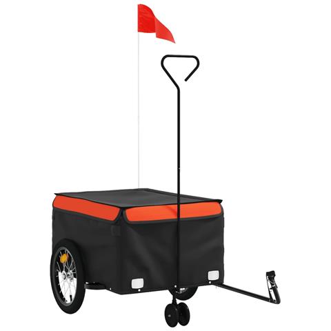 Rimorchio Da Bici Nero E Arancione 45 Kg In Ferro - Foto 1