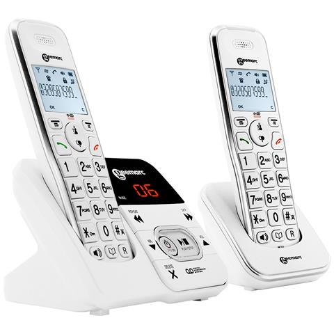 Telefono Doppio Cordless Senior Amplidect 295-2 Segreteria Telefonica, Bianco - Foto 1