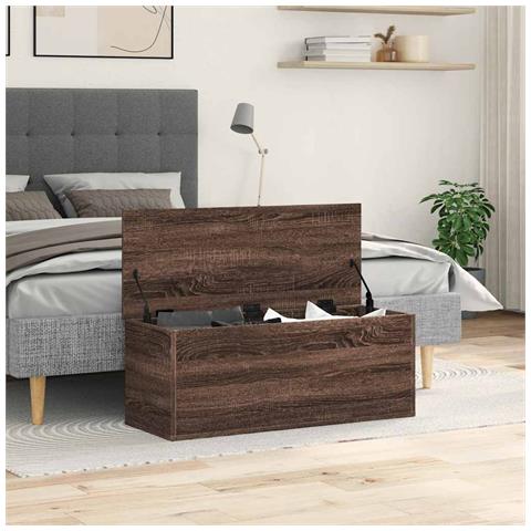 Contenitore Portaoggetti Rovere Marrone 90x35x35 Cm Truciolato - Foto 10