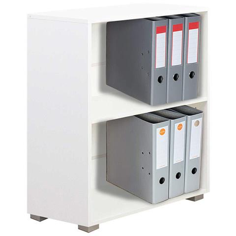 Mobile Mobiletto Libreria A Scaffali 2 Ripiani In Legno Bianco 77x60x31 Cm - Foto 1