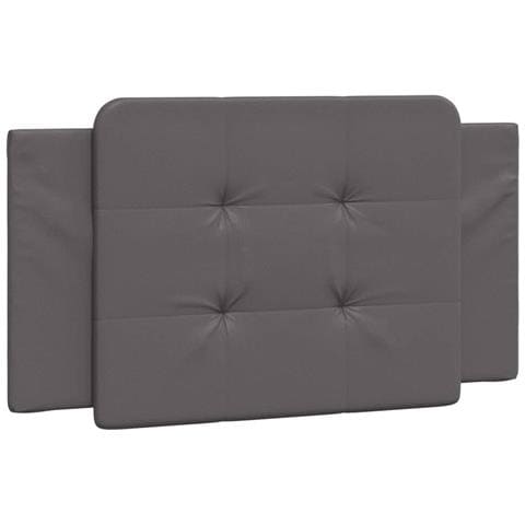 Cuscino Testiera Grigio 100 Cm In Similpelle - Foto 2