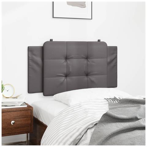Cuscino Testiera Grigio 100 Cm In Similpelle - Foto 3