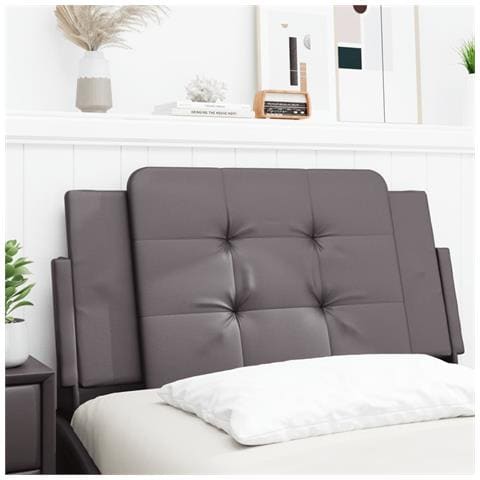 Cuscino Testiera Grigio 100 Cm In Similpelle - Foto 1