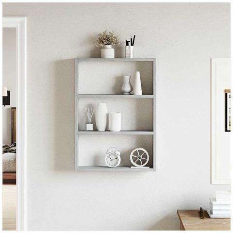 Scaffale A Muro Grigio Cemento 43x9x60 Cm In Truciolato - Foto 3