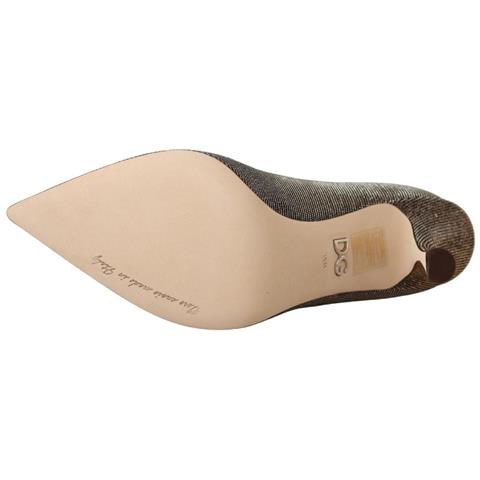 Scarpe Dã©colletã© Con Tacco In Tessuto Oro Argento - Eu36/us5.5 - Foto 5