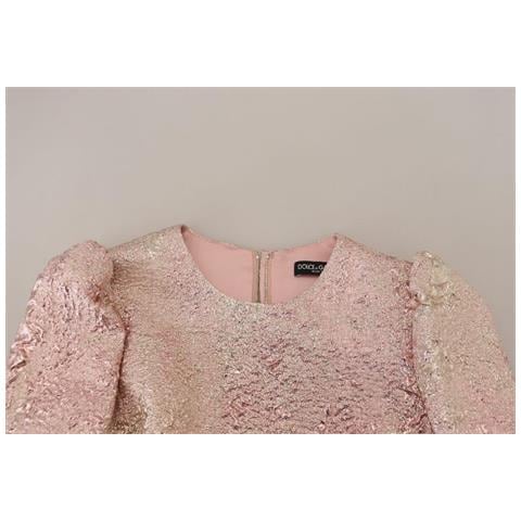 Abito Longuette Tubino Rosa Jaquard Con Maniche A 3/4 - It38 - Xs - Foto 5