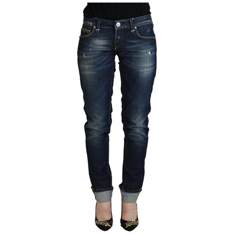 Jeans Denim Casual Da Donna Slim Fit In Cotone Blu - W26 - Foto 1