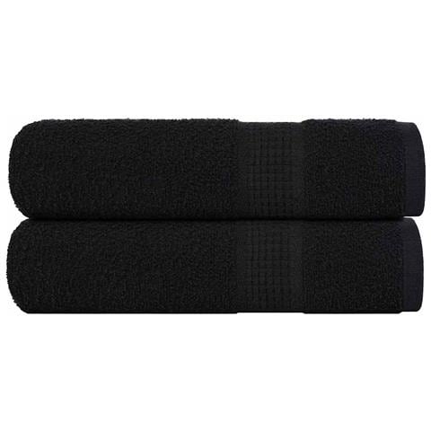 Asciugamani Doccia 2 Pz Neri 70x140 Cm 360 G /m 100% Cotone - Foto 1