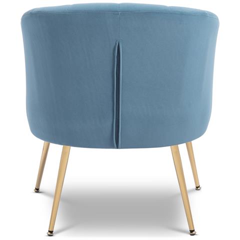 Poltroncina Trasformabile Noa In Velluto Grigio Blu E Gambe Dorate - Foto 2