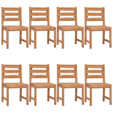 Set da Pranzo per Giardino 9 pz in Legno Massello di Teak - Foto 2