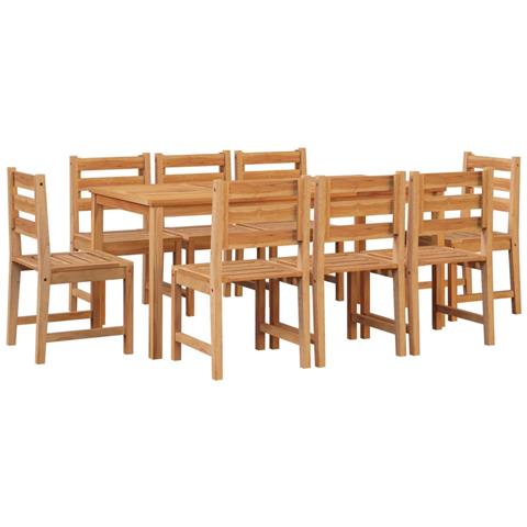 Set da Pranzo per Giardino 9 pz in Legno Massello di Teak - Foto 10