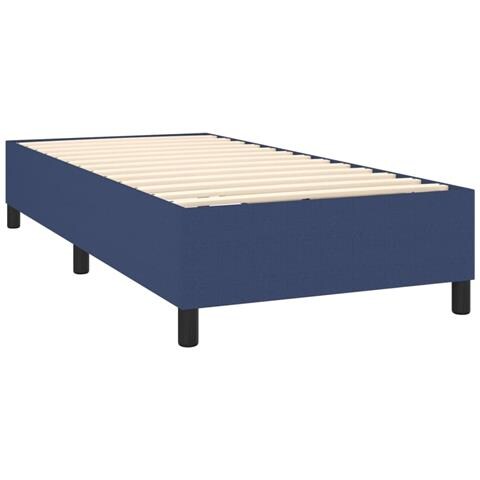 Letto a Molle con Materasso e LED Blu 90x200 cm in Tessuto - Foto 2