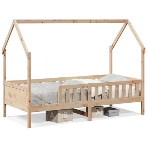 Giroletto Casetta Per Bambini 80x200 Cm Legno Massello Di Pino - Foto 2