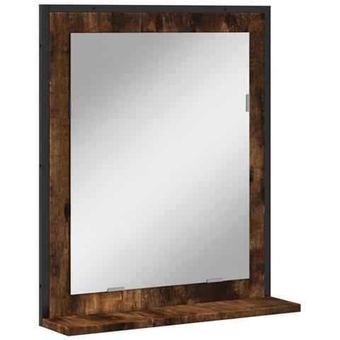 Specchio Bagno Con Ripiano Rovere Fumo 50x12x60 Cm Multistrato - Foto 2